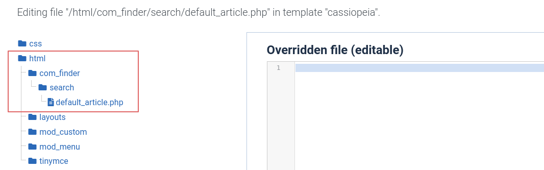 joomla template folder structure