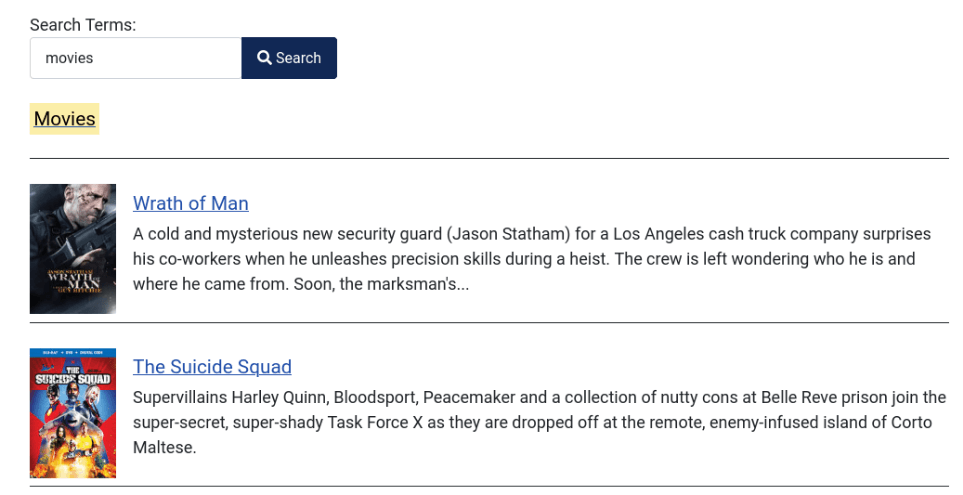 Smart search results image left