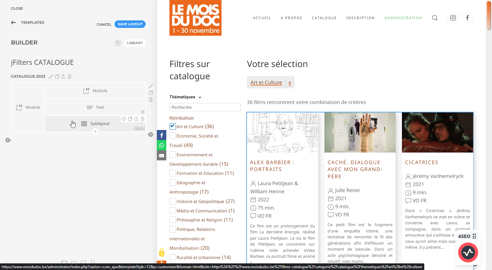 jfilters yootheme layout