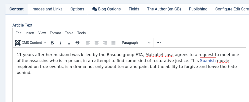 editor filtering link