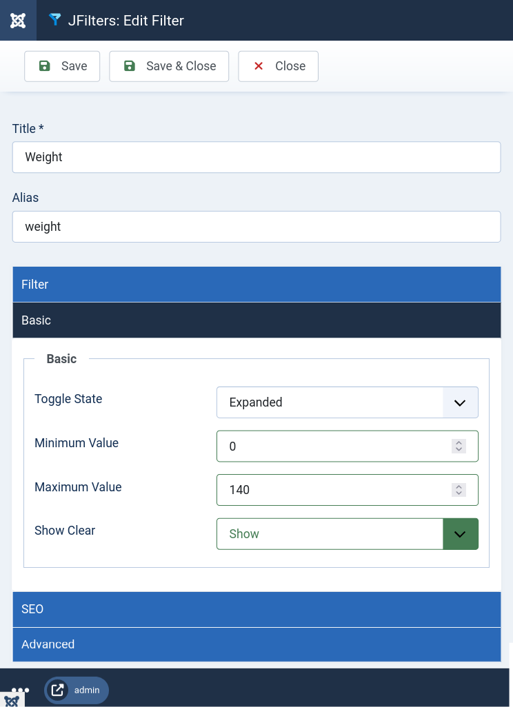 jfilters text custom field with integer