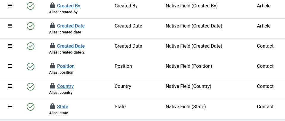 JFilters native fields